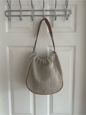 Hobo Shoulder Bag Trimmed in Leather